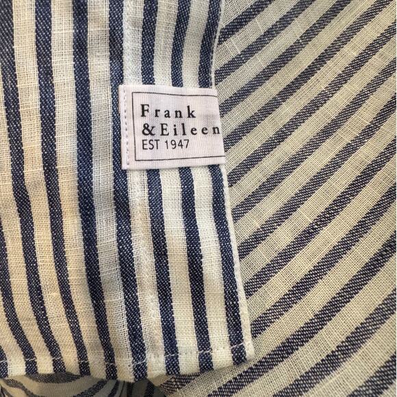 Frank & Eileen Mary Classic Linen Button Up Striped Dress Size Large - Picture 10 of 14
